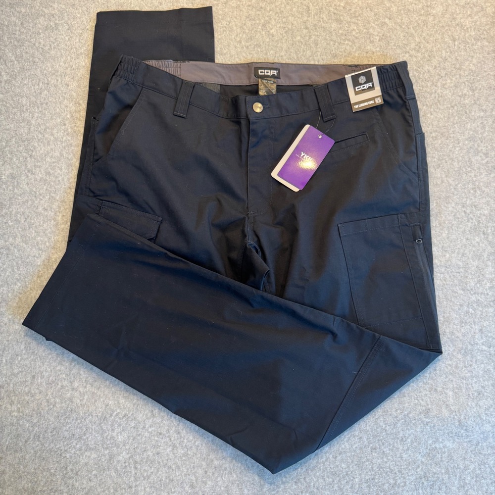 CQR Mens Tactical Pants Navy Blue Ripstop Cargo Utility Hiking 38W 32L NWT